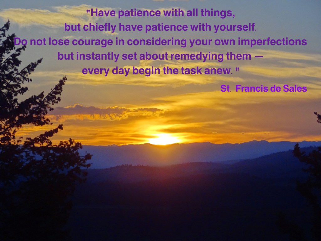 Have patience with all things. St. Francis de Sales
