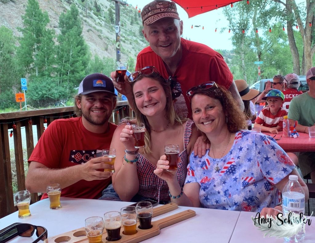 Toasting the day and celebrating climbing 14ers