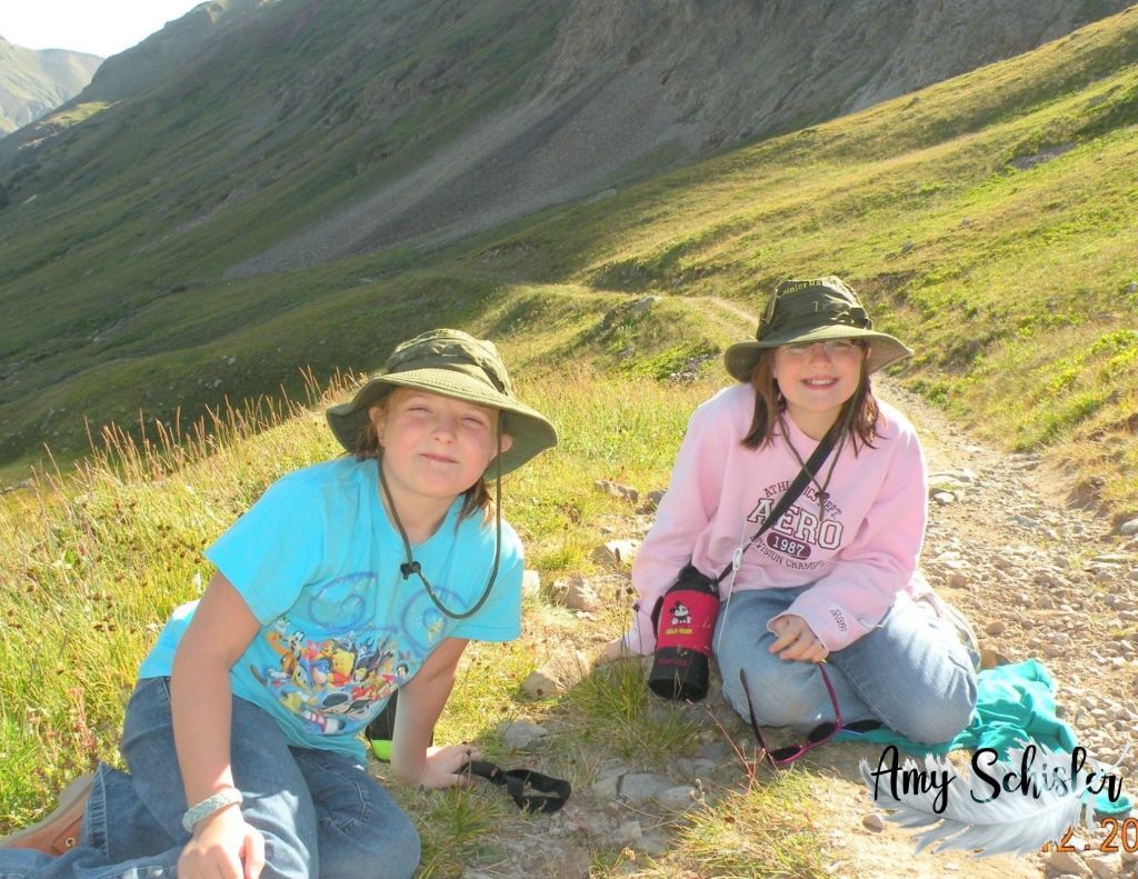 Morgan and Katie beneath the summit of HandiesMorgan and Katie beneath the summit of Handies