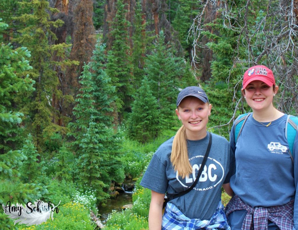 Rebecca and Bailey on a hike
