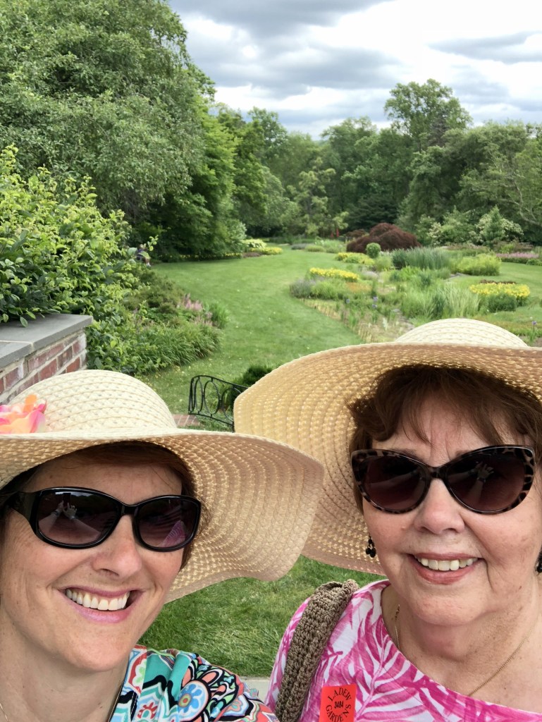 Amy and Mom in the garden
