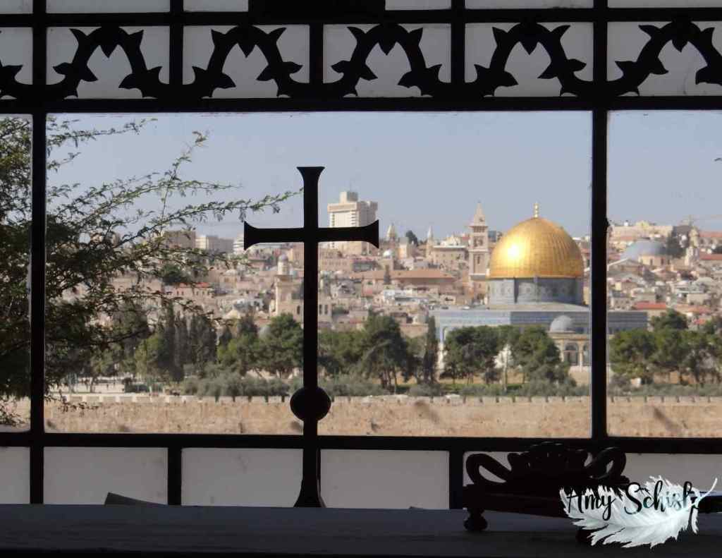 View from inside the Church, Dominus Flevit, Jerusalem.